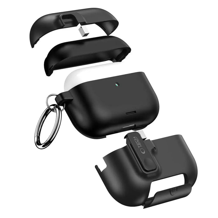 Тънък калъф Tech-Protect с кука за AirPods Pro 3 - черен