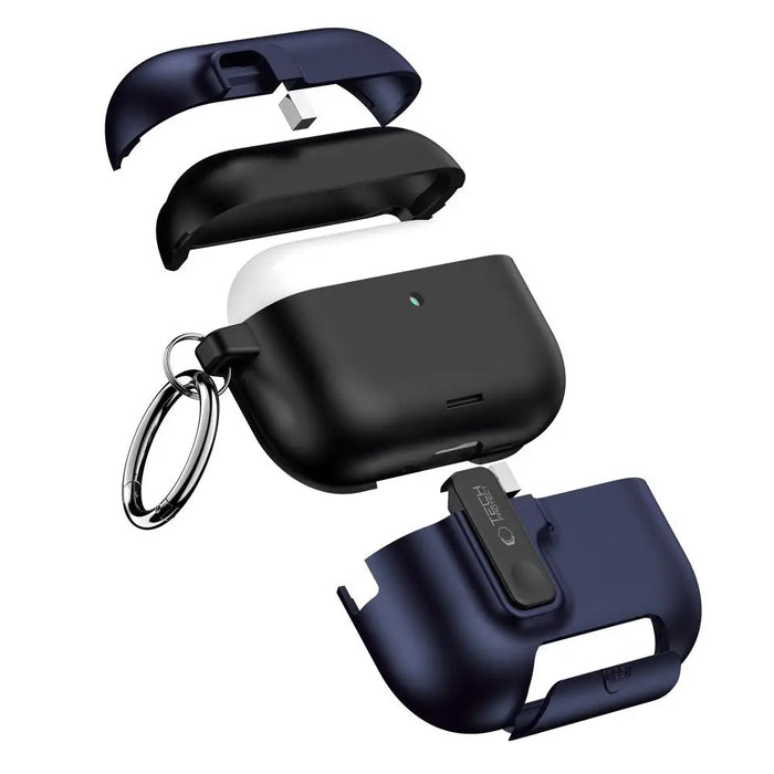 Тънък калъф Tech-Protect с кука за AirPods Pro 3 - тъмносин