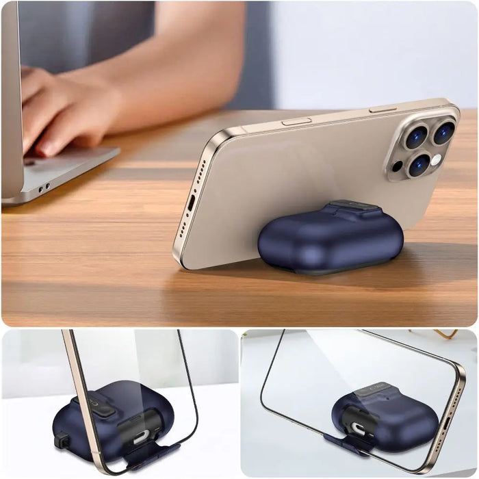 Тънък калъф Tech-Protect с кука за AirPods Pro 3 - тъмносин