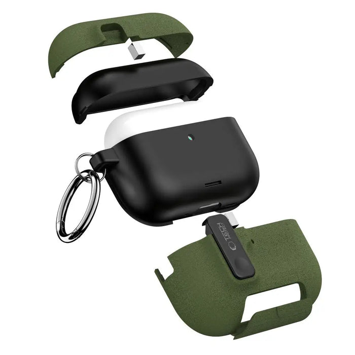Тънък калъф Tech-Protect с кука за AirPods Pro 3 - зелен