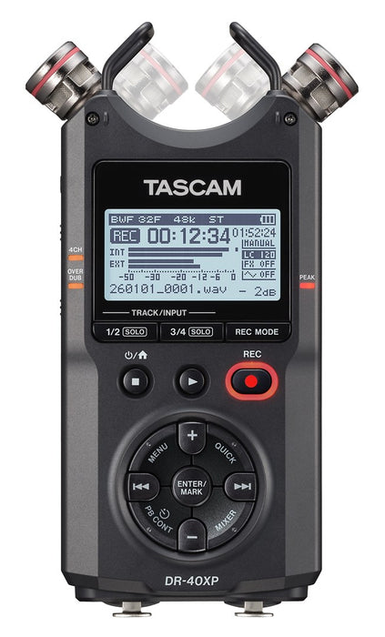 Tascam DR-40XP - преносим четириканален цифров рекордер с USB аудио интерфейс