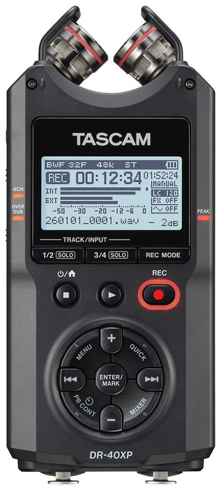 Tascam DR-40XP - преносим четириканален цифров рекордер с USB аудио интерфейс