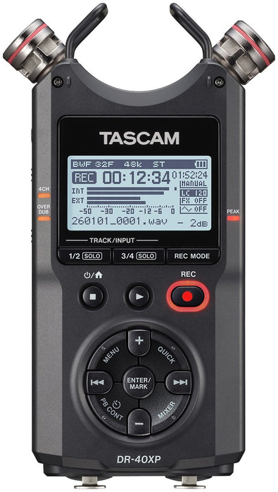 Tascam DR-40XP - преносим четириканален цифров рекордер с USB аудио интерфейс