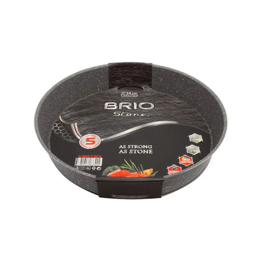 ТАВА КРЪГЛА 34СМ С НЕЗАЛЕПВАЩО ПОКРИТИЕ BRIO BRIO STONE