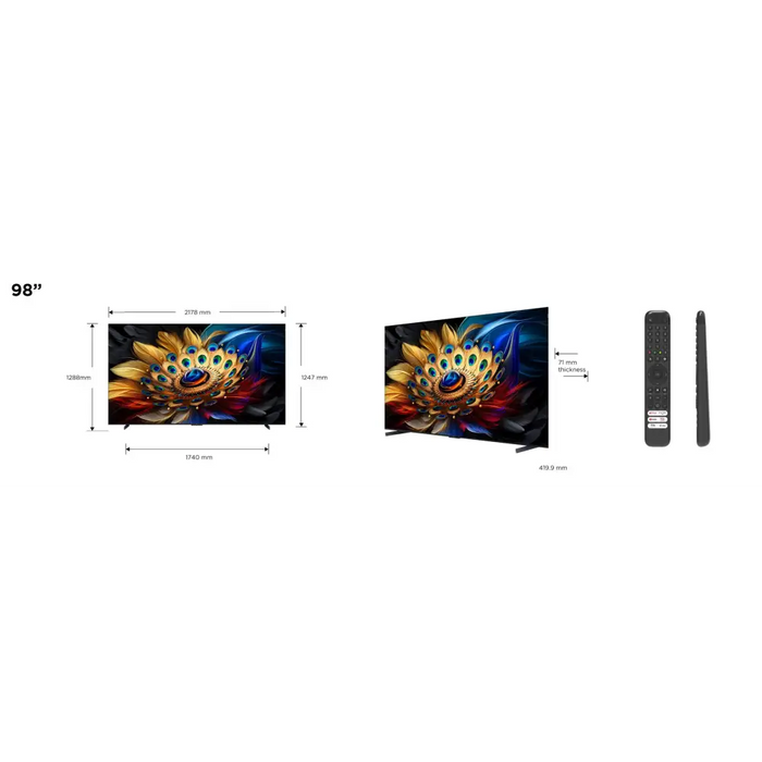 TCL C65 Serie C6 Smart TV QLED 4K 98’’ 98C655 144Hz аудио