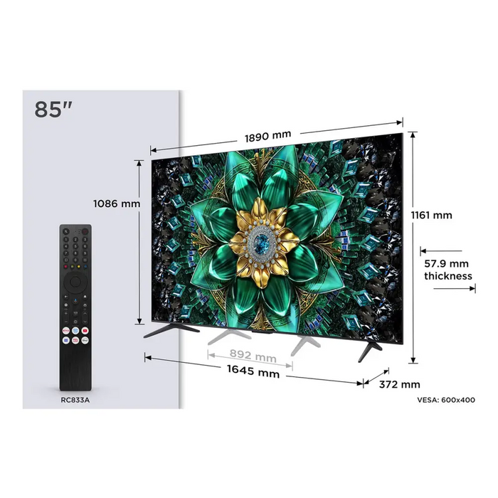 TCL Q6C 85Q6C телевизор 2.16 м (85’’) 4K Ultra HD Smart TV