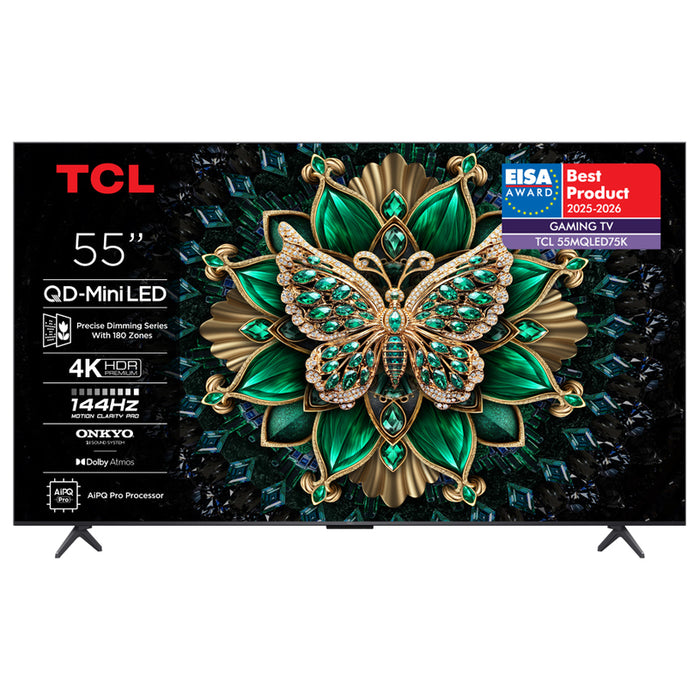 Телевизор TCL 55MQLED75K 4K Ultra HD MINI LED SMART TV, GOOGLE TV, 55.0 ", 139.0 см