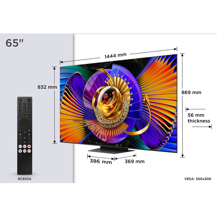 Телевизор TCL 65C7L 4K ULTRA HD SQD-Mini LED SMART TV, GOOGLE TV, 65.0 ", 164.0 см