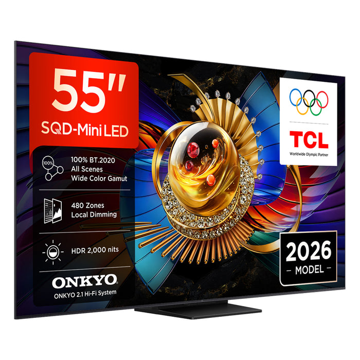 Телевизор TCL 55Q7D, 55"(139 см), SQD-Mini LED, 4K Ultra HD, Smart TV, Google TV