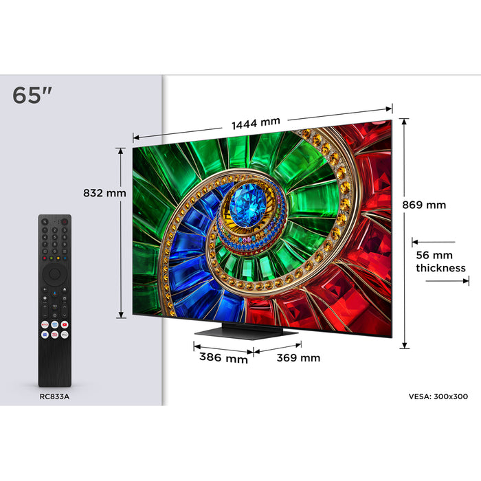 Телевизор TCL 65RM7L 4K ULTRA HD RGB-Mini LED SMART TV, 65.0 ", 164.0 см