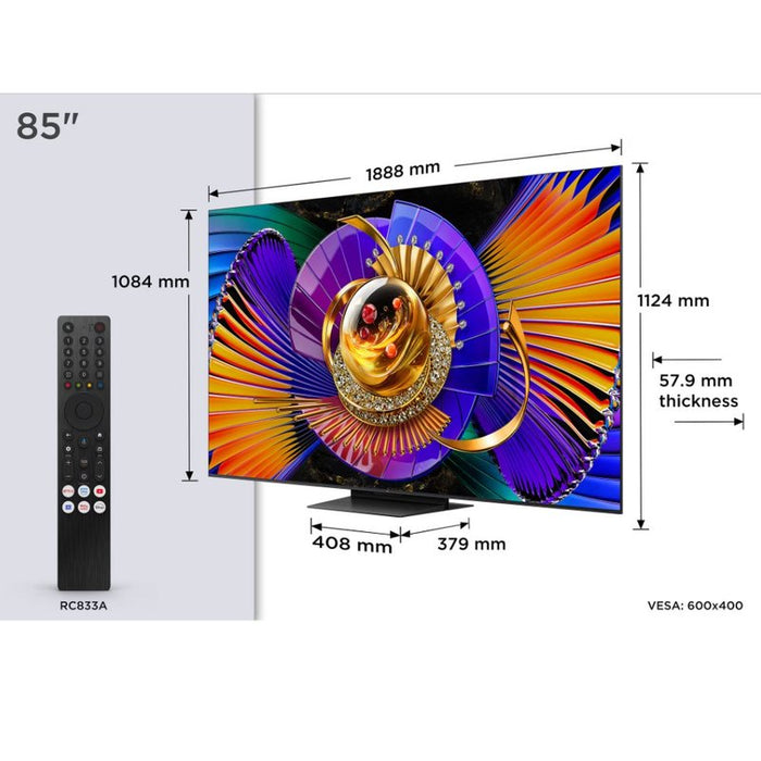 Телевизор TCL 85C7L , 215 см, 3840x2160 UHD-4K , 85 inch, Android , Mini LED , Smart TV