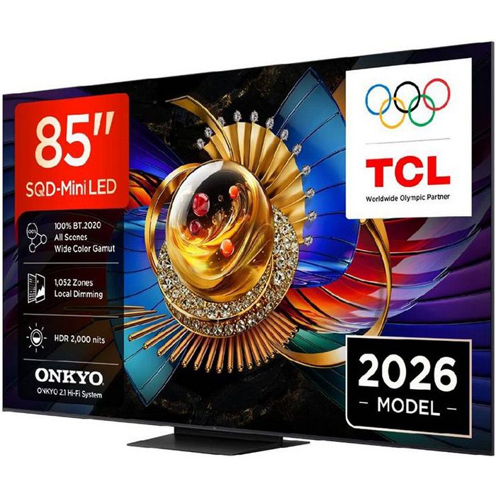 Телевизор TCL 85Q7D, 85"(215,9 см), SQD-Mini LED, 4K Ultra HD, Smart TV, Google TV