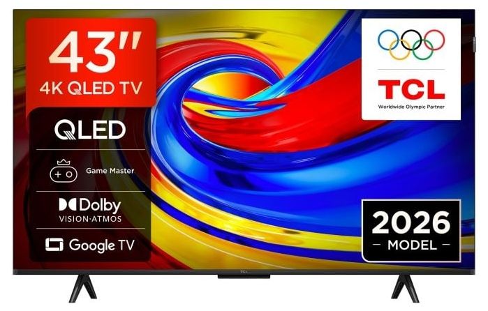 Смарт телевизор TCL - P7L 43P7L, 43'', QLED, 4K, черен
