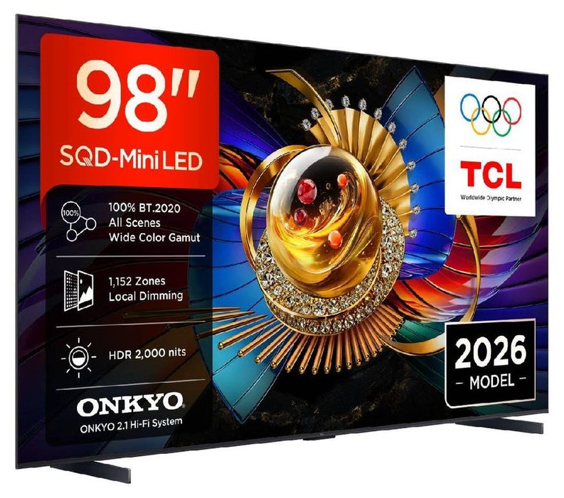 Смарт телевизор TCL - Q7D Pro, 98'', SQD-Mini LED, 4K, 144 Hz, черен
