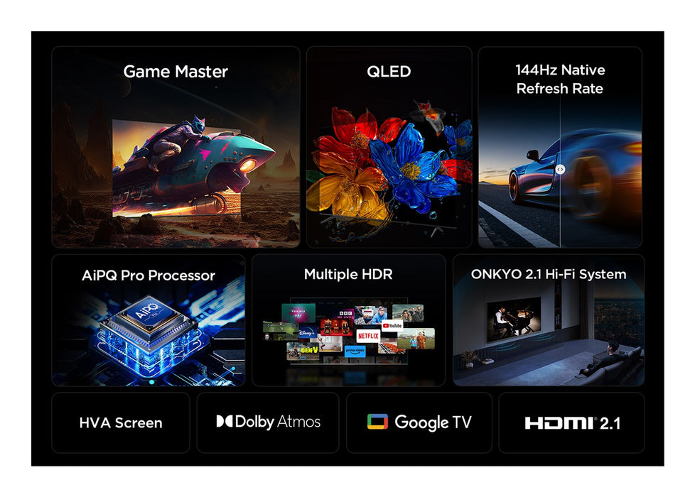 TCL P89K 98P89K телевизор 2.49 м (98") 4K Ultra HD Smart TV Wi-Fi Металик 450 cd/m²