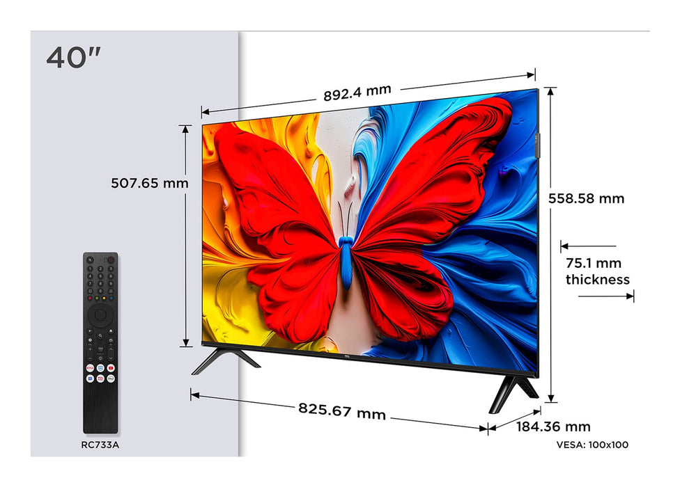 Телевизор TCL 40S5K 101.6 см (40") Full HD Smart TV Wi-Fi Черен