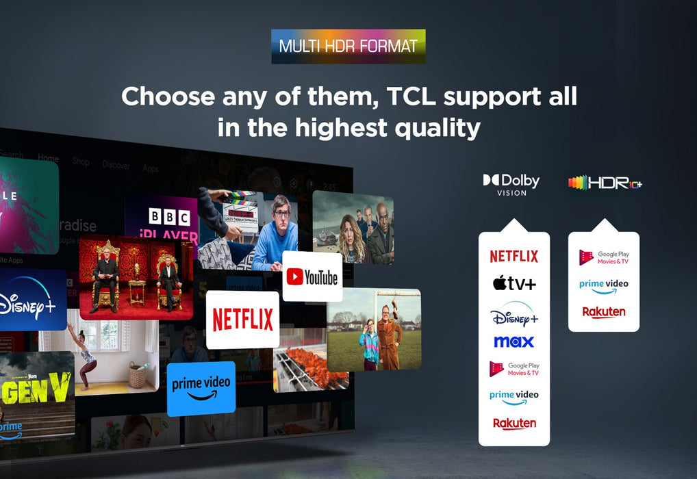 TCL P7K 43P7K телевизор 109.2 см (43") 4K Ultra HD Smart TV Wi-Fi Металик 430 cd/m²