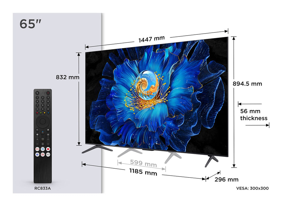 TCL C69KS 65C69KS телевизор 165,1 см (65") 4K Ultra HD Smart TV Wi-Fi Металик