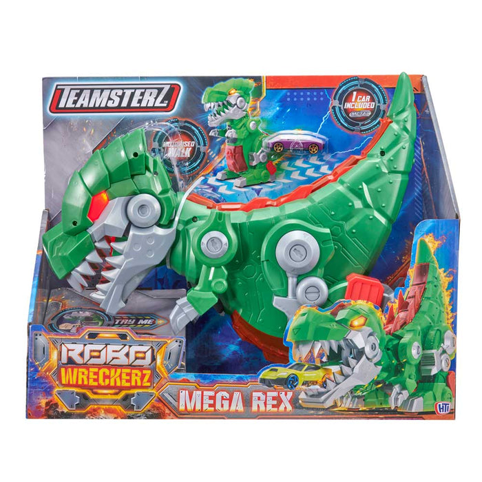 HTI TEAMSTERZ Robo Wreckerz Динозавър Изстрелвачка с Кола Mega Rex
