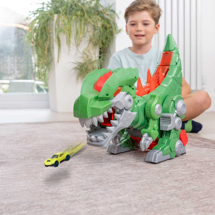 HTI TEAMSTERZ Robo Wreckerz Динозавър Изстрелвачка с Кола Mega Rex