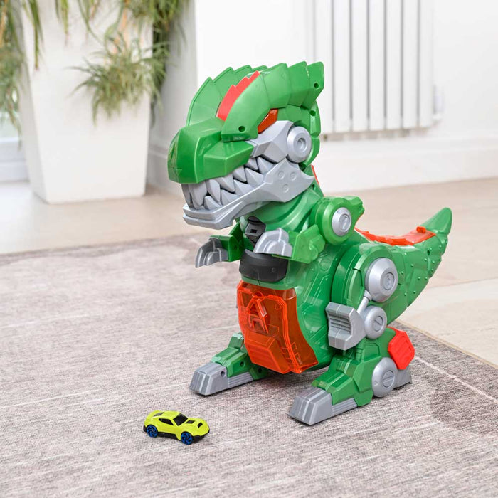 HTI TEAMSTERZ Robo Wreckerz Динозавър Изстрелвачка с Кола Mega Rex