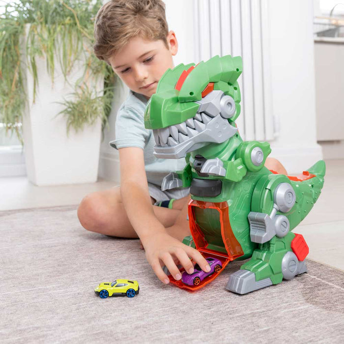 HTI TEAMSTERZ Robo Wreckerz Динозавър Изстрелвачка с Кола Mega Rex