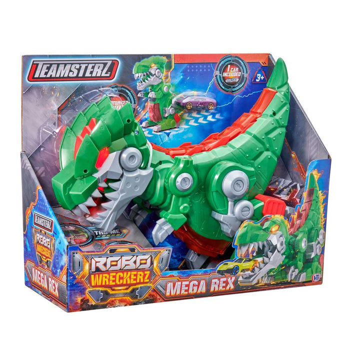 HTI TEAMSTERZ Robo Wreckerz Динозавър Изстрелвачка с Кола Mega Rex