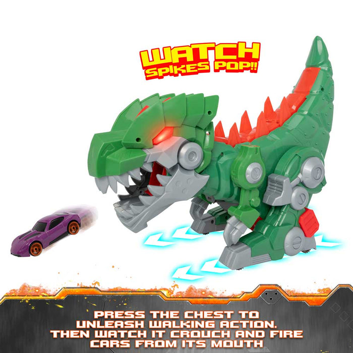 HTI TEAMSTERZ Robo Wreckerz Динозавър Изстрелвачка с Кола Mega Rex