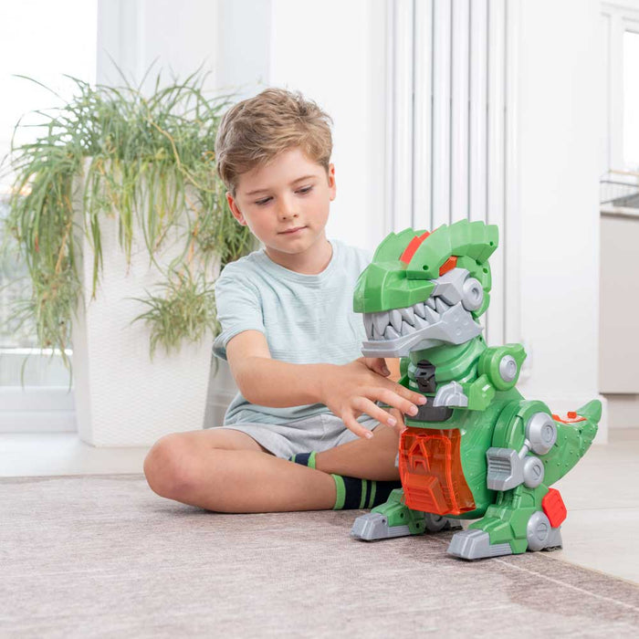 HTI TEAMSTERZ Robo Wreckerz Динозавър Изстрелвачка с Кола Mega Rex