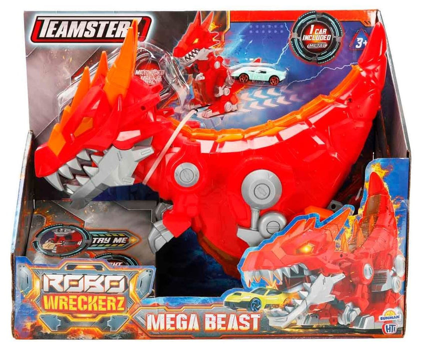 Интерактивната играчка Teamsterz Robo Wreckerz Mega Beast - Динозавър