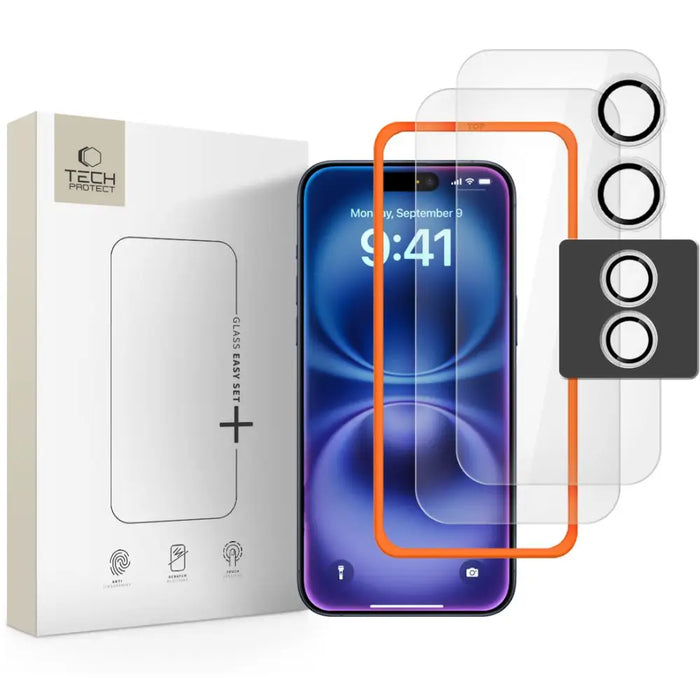 Tech-Protect Easy Set+ 3 пакета закалено стъкло за iPhone