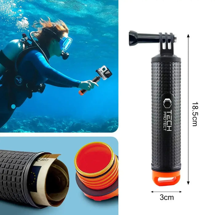 Tech-Protect GA100 Hand Grip за GoPro / DJI - черен