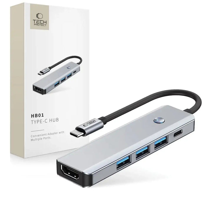 Tech-Protect HB01 HUB Adapter 5in1 USB-C + USB3.0 + HDMI 4K