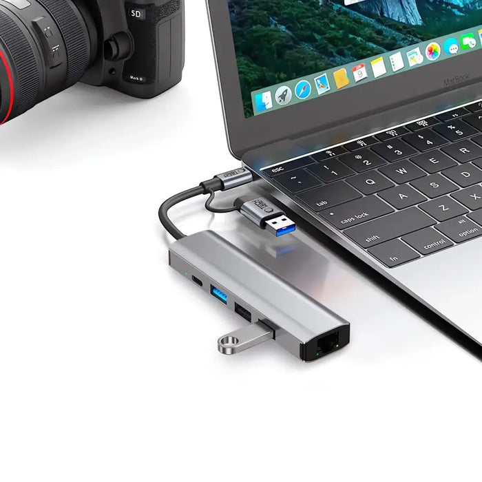 Tech-Protect HB03 HUB Adapter 5in1 USB-C + USB2.0 + USB3.0