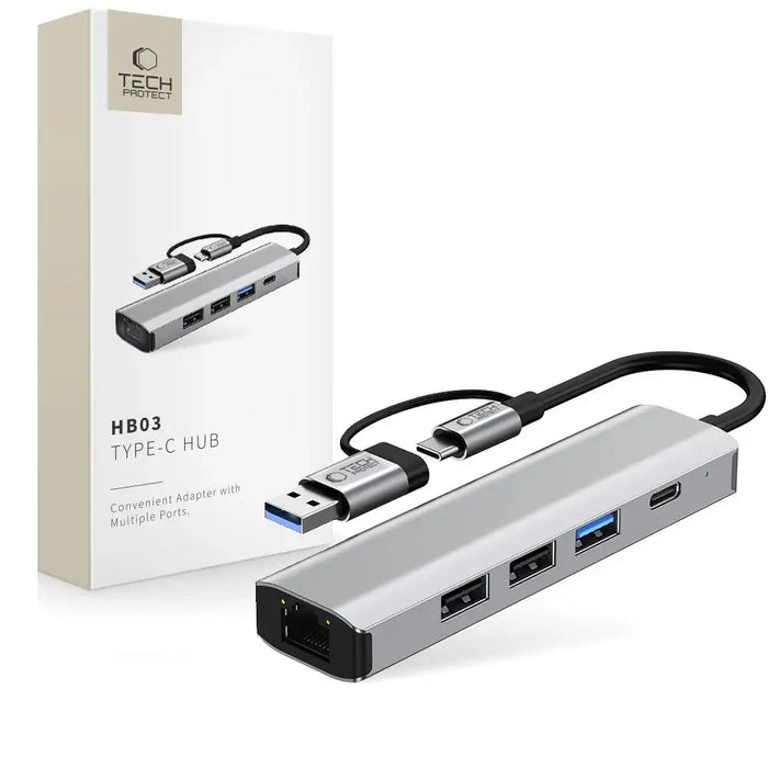 Tech-Protect HB03 HUB Adapter 5in1 USB-C + USB2.0 + USB3.0