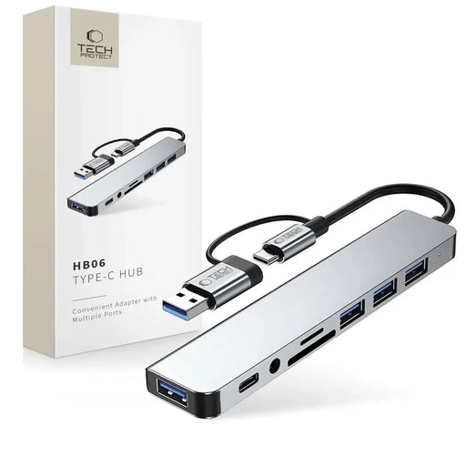 Tech-Protect HB06 HUB Adapter 8in1 TYPE-C + USB2.0 + USB3.0