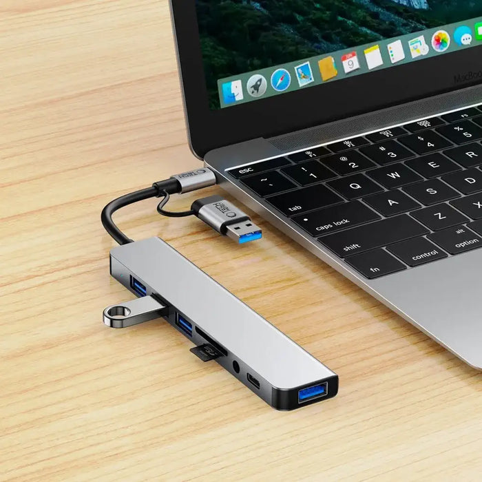 Tech-Protect HB06 HUB Adapter 8in1 TYPE-C + USB2.0 + USB3.0