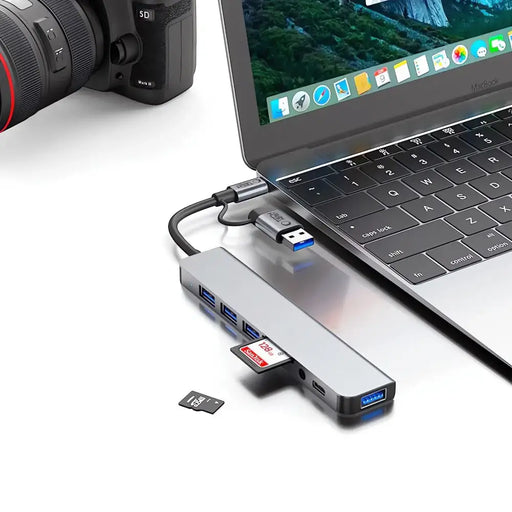 Tech-Protect HB06 HUB Adapter 8in1 TYPE-C + USB2.0 + USB3.0