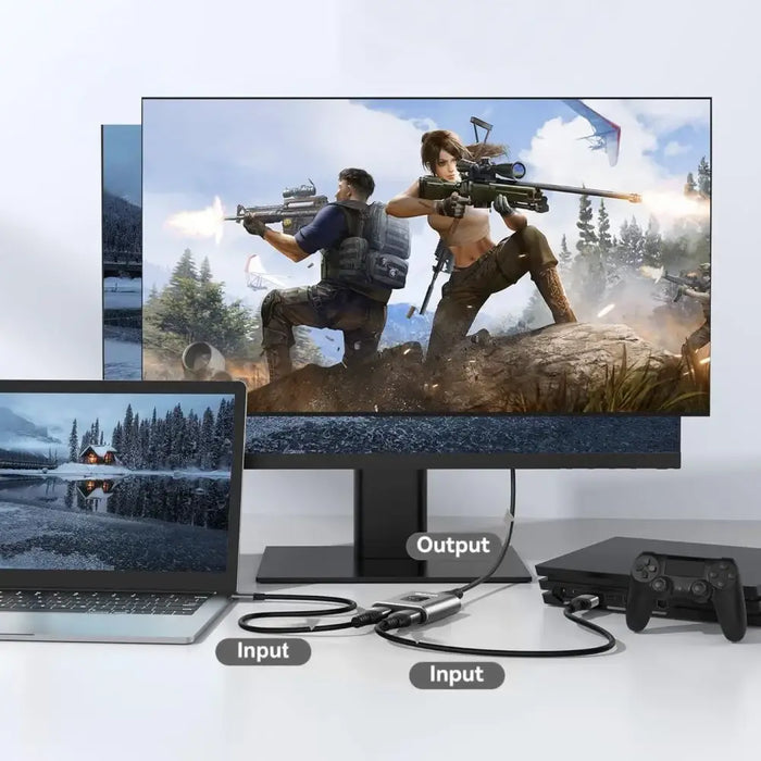 Tech-Protect HB07 HUB Adapter 2in1 HDMI 4K 60HZ - сив