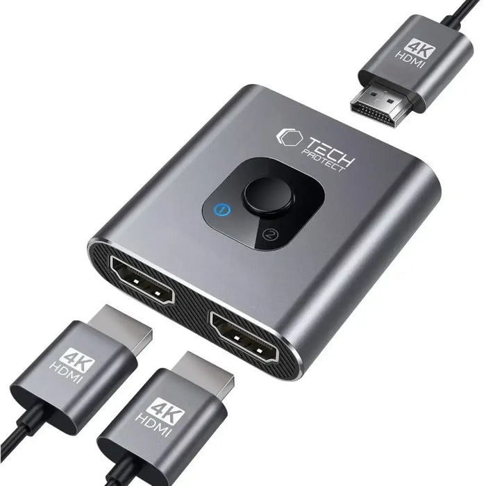 Tech-Protect HB07 HUB Adapter 2in1 HDMI 4K 60HZ - сив