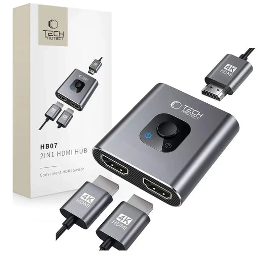 Tech-Protect HB07 HUB Adapter 2in1 HDMI 4K 60HZ - сив