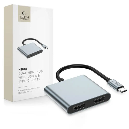 Tech Protect HB08 4in1 USB C + USB2.0 + 2 x HDMI 4K 60HZ