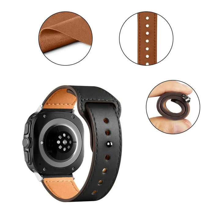 Tech-Protect Leatherfit каишка за Samsung Galaxy Watch
