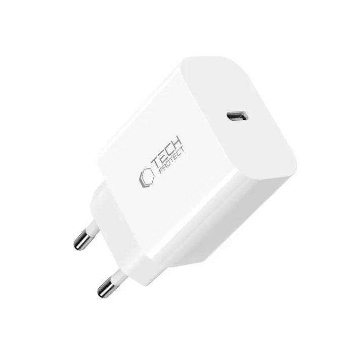 Tech-Protect NC20W PD20W USB-C стенно зарядно с USB-C кабел