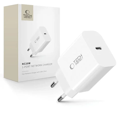 Tech-Protect NC20W стенно зарядно USB-C порт - бяло