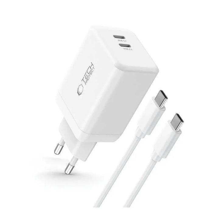 Tech-Protect NC45W-GAN 2-PORT PD45W зарядно + TYPE-C КАБЕЛ
