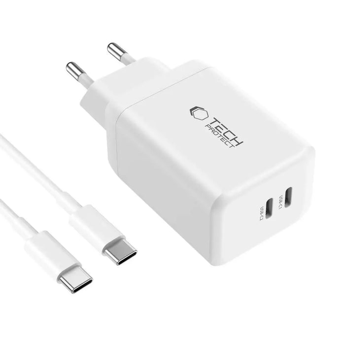 Tech-Protect NC45W-GAN 2-PORT PD45W зарядно + TYPE-C КАБЕЛ