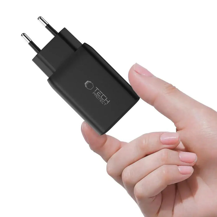 Tech-Protect NC45W-GAN 2-PORT PD45W зарядно за стена - черно