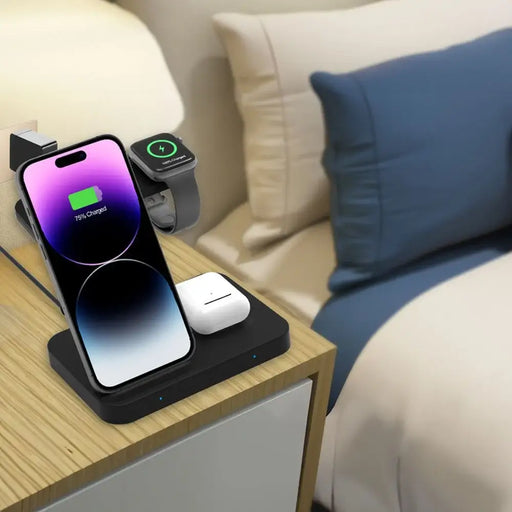 Tech-Protect QI15W-A37 3в1 индукционно безжично зарядно