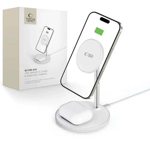 Tech-Protect QI15W-A39 2in1 MagSafe зарядна станция - черна